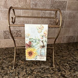 Gold Metal Paper or Tea Towel Rack